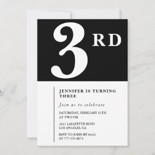 Invitation élégante pour les 3 ans d'une fille chi