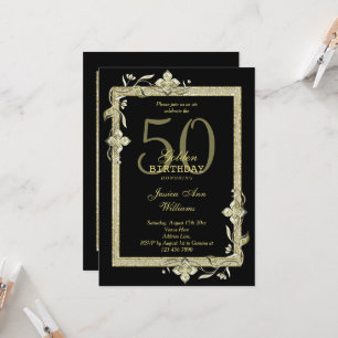 Invitation élégante pour les 50 ans d'anniversaire