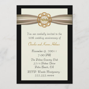 Invitation élégante pour les 50 ans de mariage