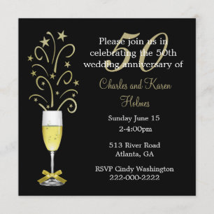 Invitation élégante pour les 50 ans de mariage