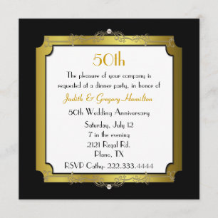 Invitation élégante pour les 50 ans de mariage