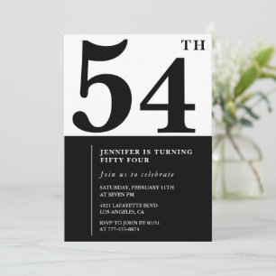 Invitation élégante pour les 54 ans d'une femme No