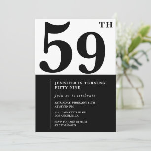 Invitation élégante pour les 59 ans d'une femme No