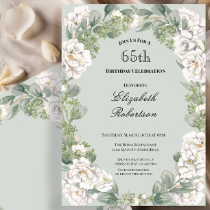 Invitation élégante pour les 65 ans d'une femme av