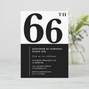 Invitation élégante pour les 66 ans d'une femme No