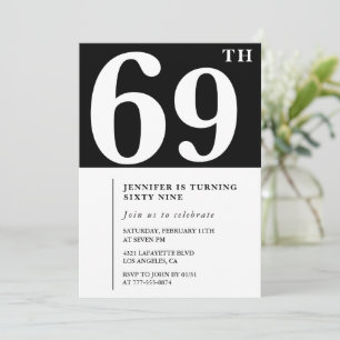 Invitation élégante pour les 69 ans d'une femme Ch