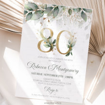 Invitation élégante pour les 80 ans