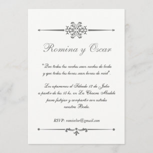 Invitation élégante pour mariages en Espagnol