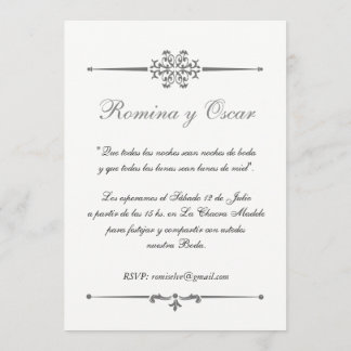 Invitation élégante pour mariages en Espagnol