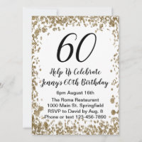 Invitation élégante pour ses 60 ans en or