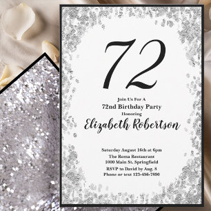 Invitation élégante pour ses 72 ans en argent