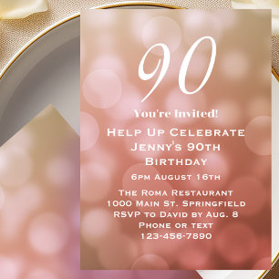 Invitation élégante pour ses 90 ans en rose