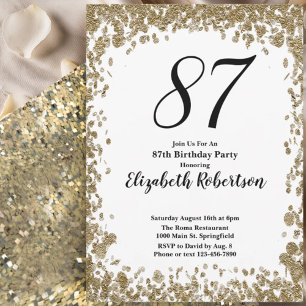 Invitation élégante pour son 87e anniversaire en o