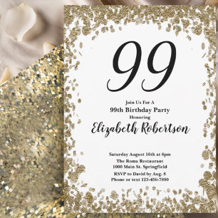 Invitation élégante pour son 99e anniversaire en o