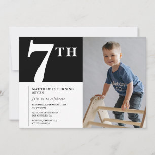 Invitation élégante pour un 7ème anniversaire Phot