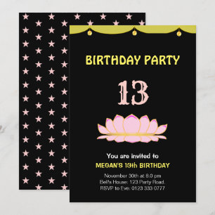 Invitation élégante pour un anniversaire de 13 ans