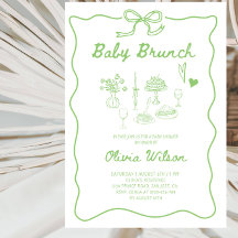 Invitation élégante pour un Baby Brunch Baby Showe