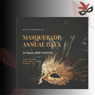 Invitation élégante pour un gala de masquerade noi