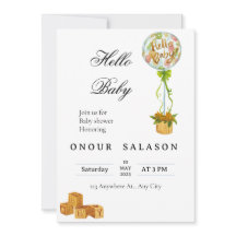 Invitation élégante pour une douche de bébé avec d