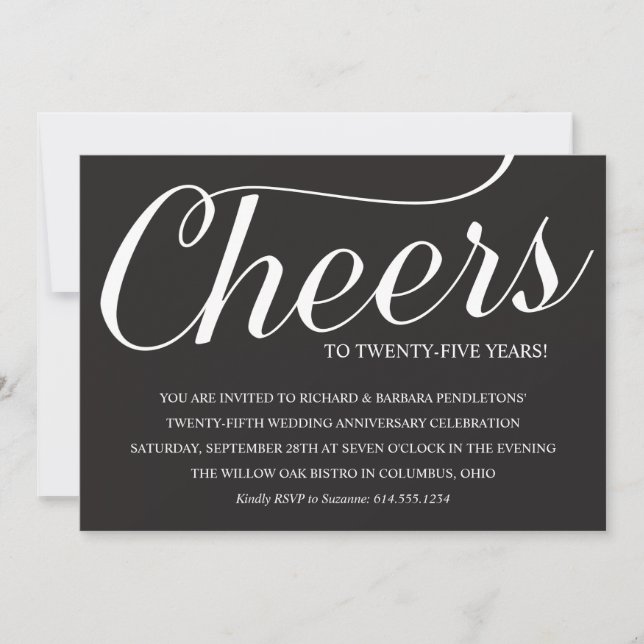 Invitation élégante pour une fête d'anniversaire d (Devant)