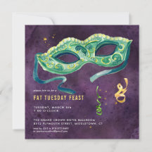 Invitation élégante pour une fête de Mardi Gras