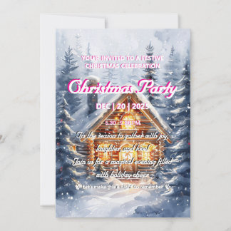 Invitation élégante pour une fête de Noël dans un 