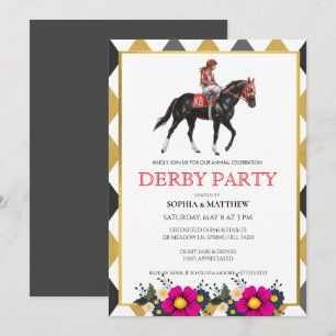 Invitation élégante pour une soirée de courses de