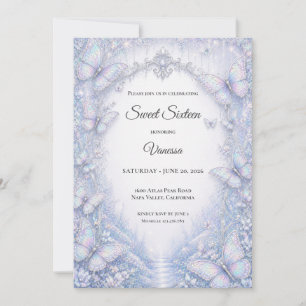 Invitation Élégante Princesse Iridescente Sweet 16