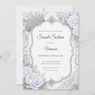 Invitation Elégante Princesse Iridescente Sweet 16