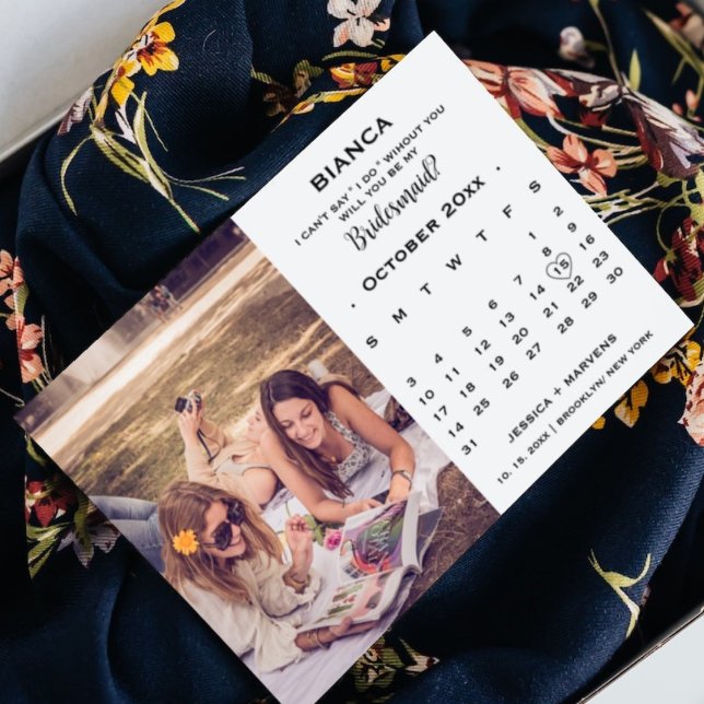 Invitation Élégante proposition de demoiselle d'honneur avec  (Créateur téléchargé)