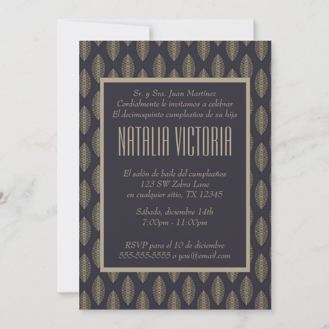 Invitation Elegante Quinceanera Invitaciones (Dos)