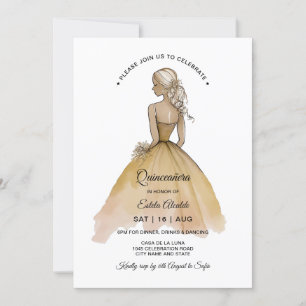 Invitation Élégante Quinceañera minimaliste