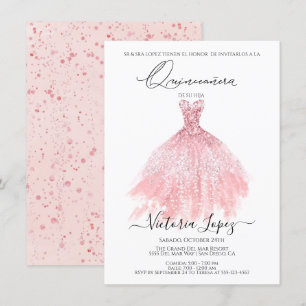 Invitation Elégante Quinceañera Parties scintillant Sparkle E