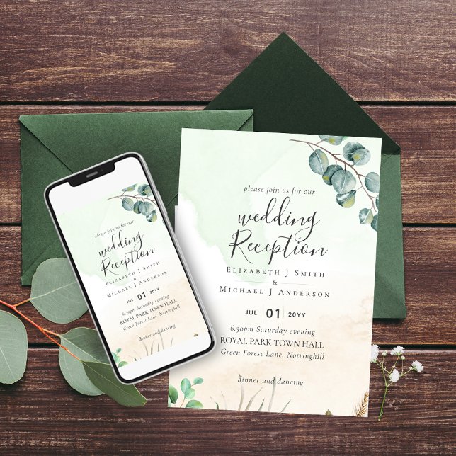 Invitation Elégante réception de mariage de verdure le soir s (Créateur téléchargé)
