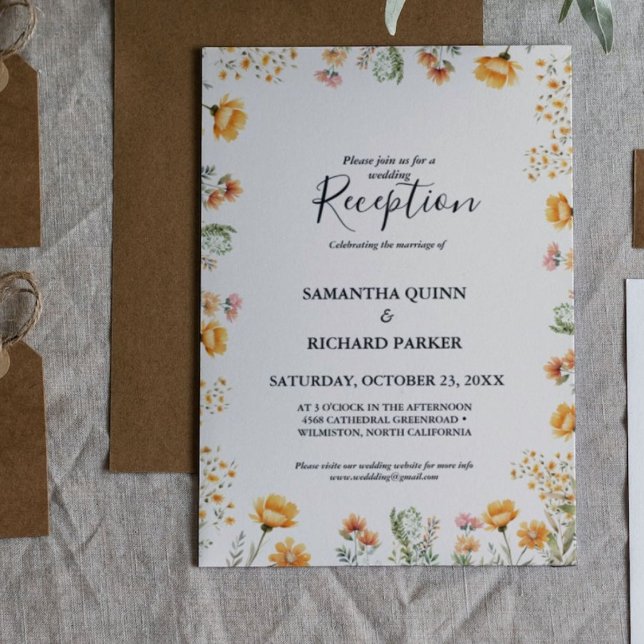 Invitation Elégante réception de mariage du Fleur sauvage du  (Créateur téléchargé)