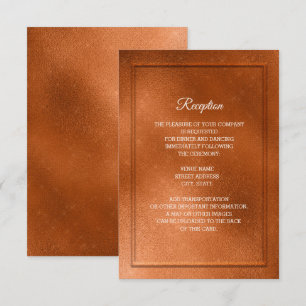 Invitation Elégante Réception de mariage en cuivre tendance
