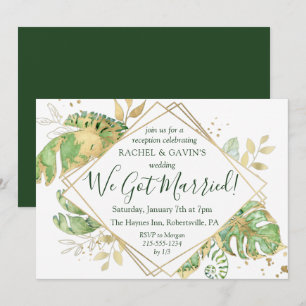 Invitation Elégante Réception De Mariage Tropical Elopement