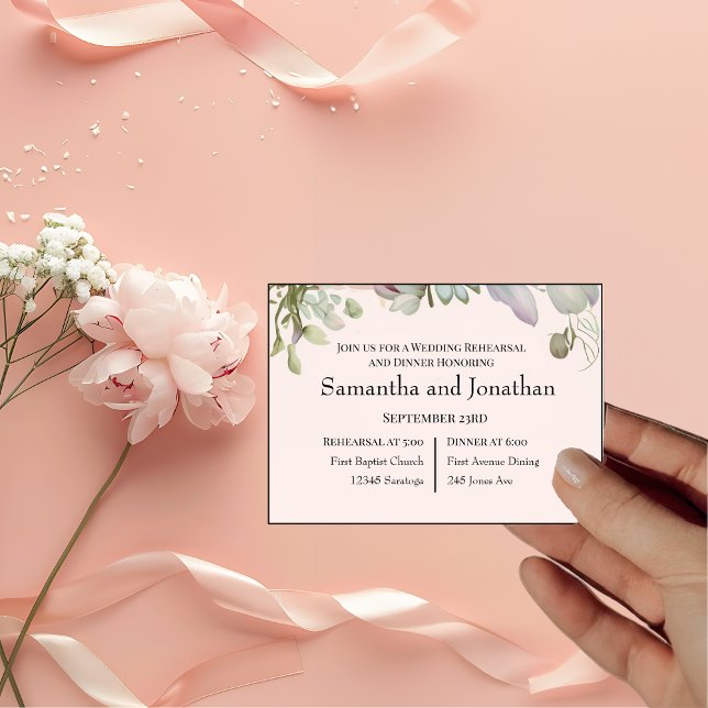 Invitation Élégante répétition du Mariage Fleur sauvage BOHO (Créateur téléchargé)