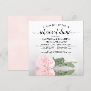 Invitation Élégante répétition Mariage de rose rose pâle et d