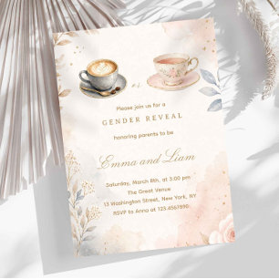Invitation Élégante révélation du sexe autour d'un café ou d'