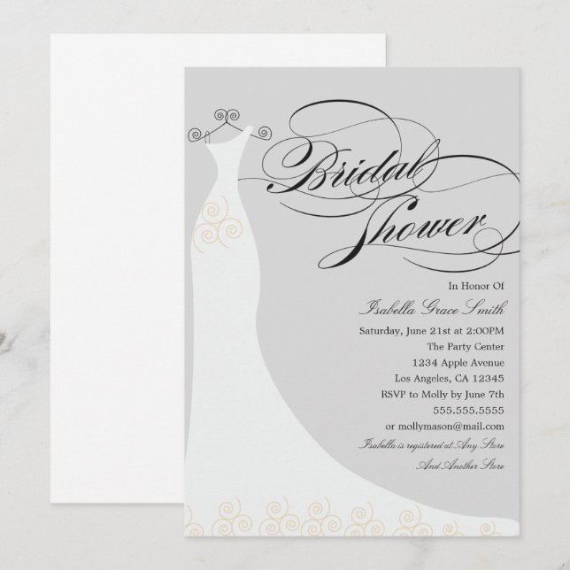 Invitation Élégante robe| Choisissez votre propre couleur Arr (Devant / Derrière)