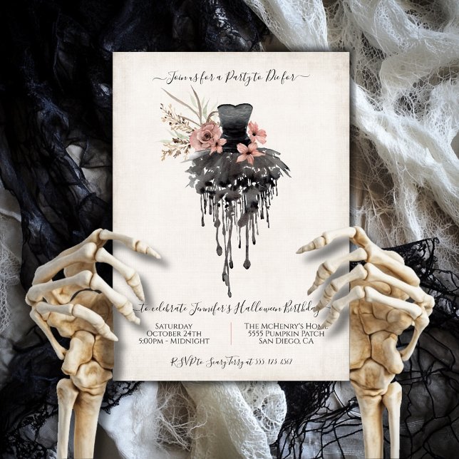 Invitation Élégante robe de fête d'Halloween (Créateur téléchargé)