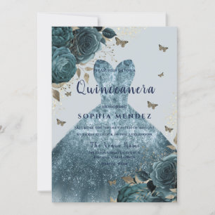 Invitation Élégante robe étincelante Gown Rose Quinceanera Pa