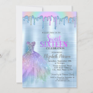 Invitation Elégante robe Rainbow Drivers Blue Metallic