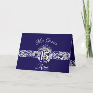 Invitation Élégante Robe Royale Bleue de Princesse pour Quinc