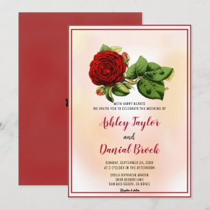 Invitation Elégante rose de couleur rousse de floraison rose