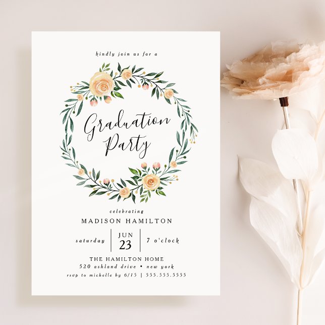 Invitation Élégante Rose de la Pêche Fête de la couronne (Créateur téléchargé)