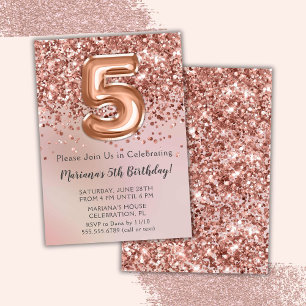 Invitation élégante rose gold pour la fête d'anniv