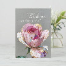 Élégante Rose Rose Impasto Floral Mariage Remercie