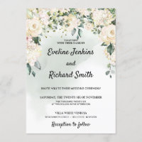 Elégante roses blanches rustiques mariage
